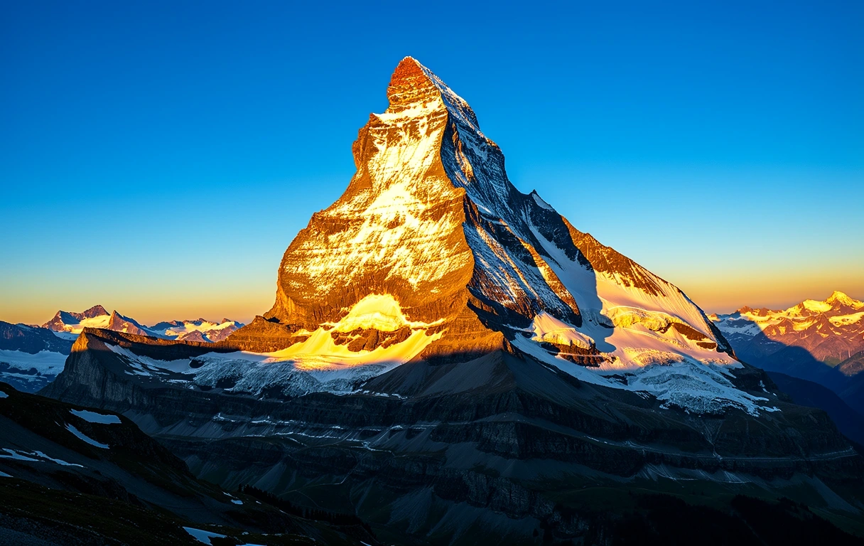 Schweizer Alpengipfel im Morgenlicht