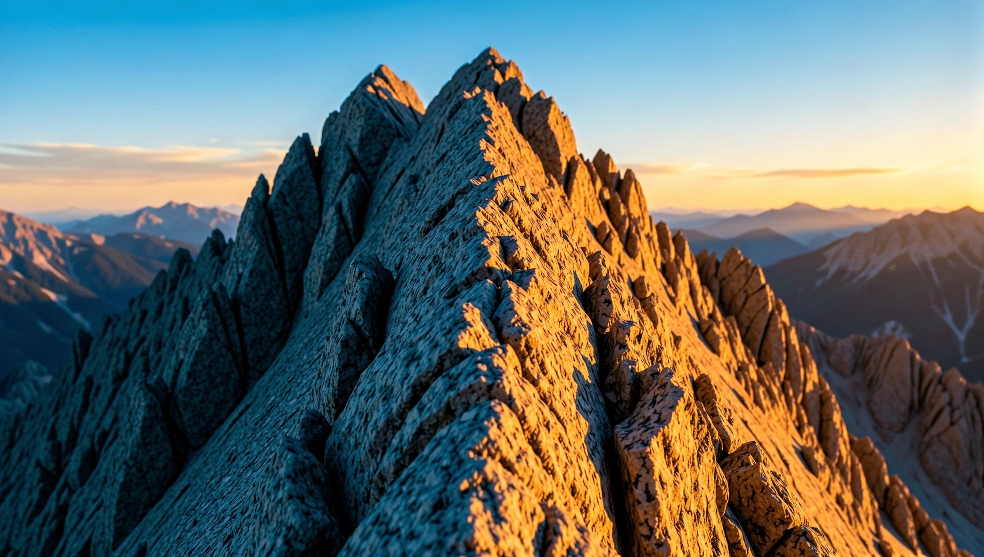 Alpiner Gipfel bei Sonnenaufgang